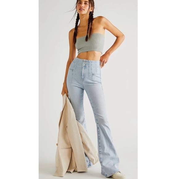 Free People Denim - Free People Jayde high rise flare jeans light wash 31 NWOT